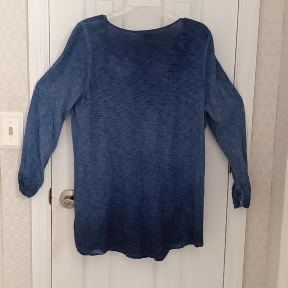 Brass beaded blue top size XL - Picture 3 of 4